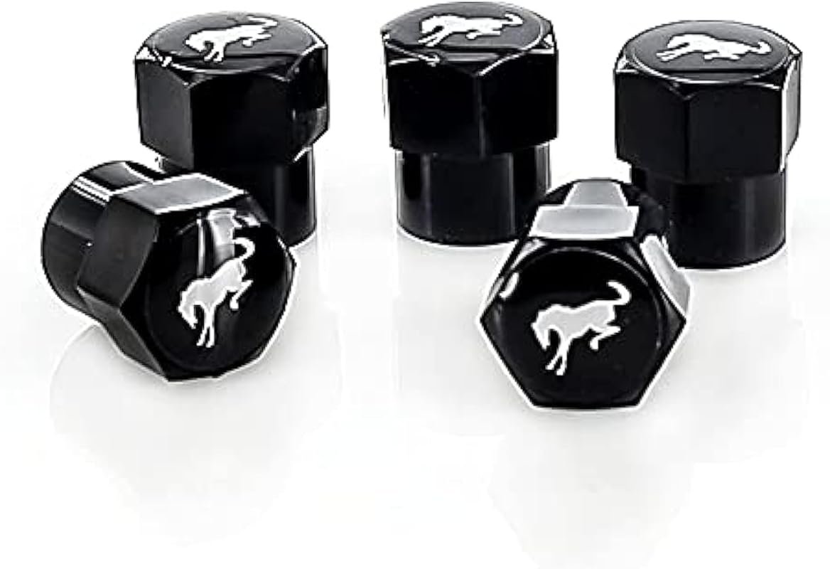 Ford Bronco Black Plastic Tire Valve Stem Cap Covers