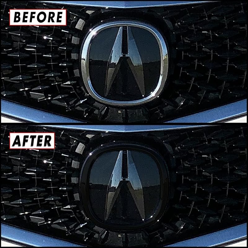 Gloss black vinyl overlay for 2018–2020 Acura TLX front emblem ring –