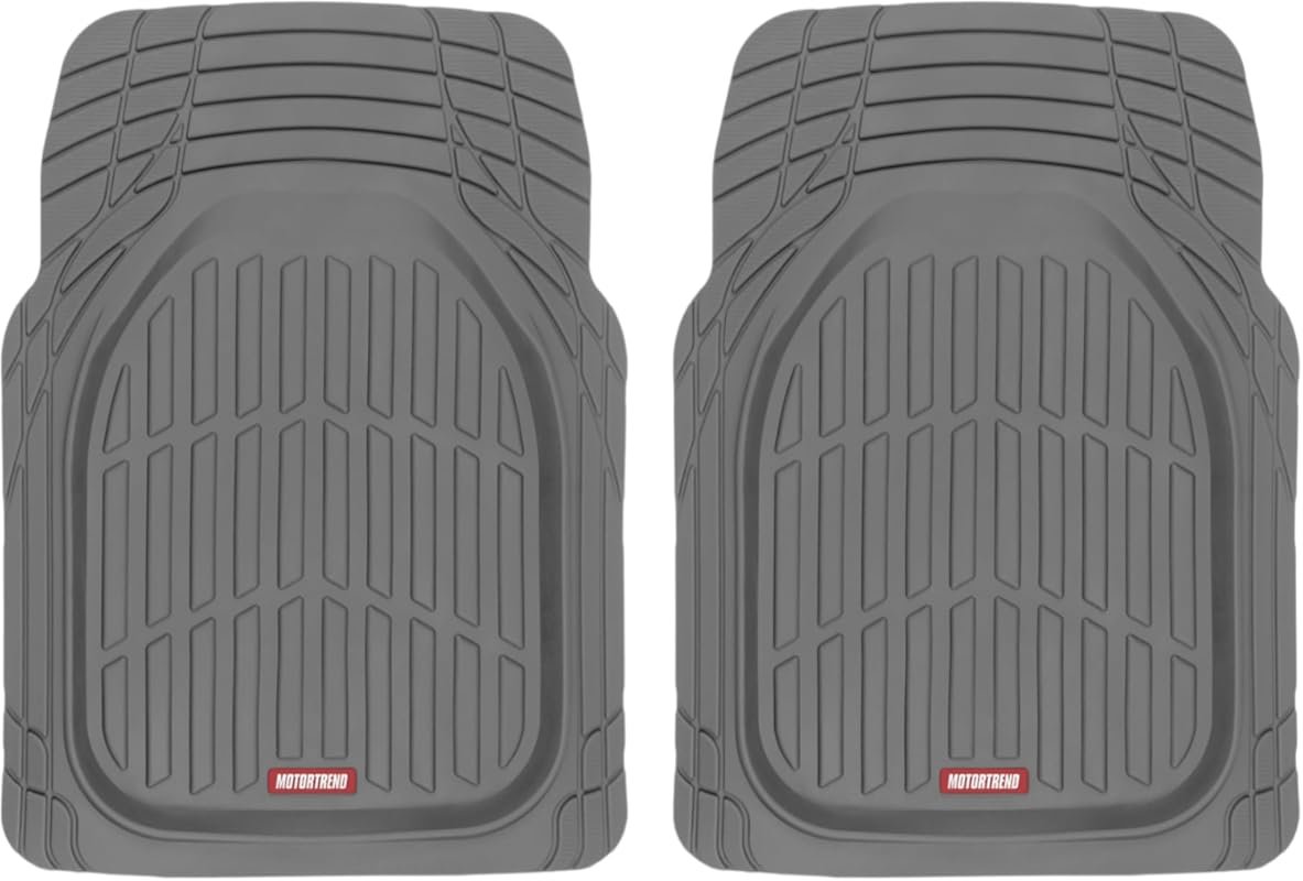 Motor Trend 2 Piece Front Car Floor Mats- Gray FlexTough Contour Liner