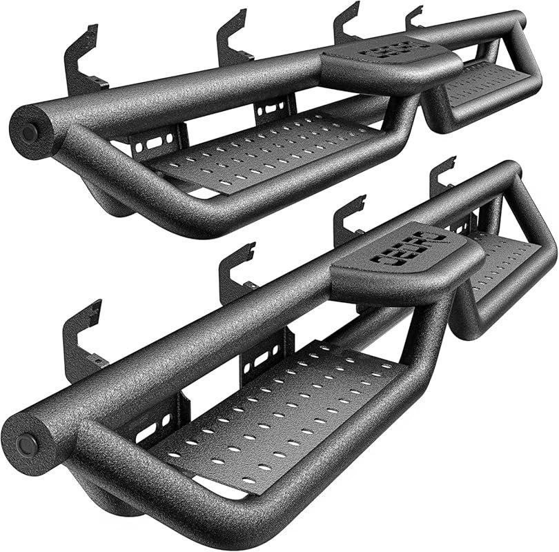 OEDRO drop-down 6-inch bolt-on running boards in textured steel for 20