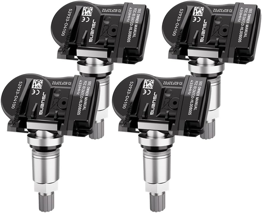 4-Pack TPMS Sensors 433MHz Compatible with Hyundai Ioniq Kia K5 Elantr