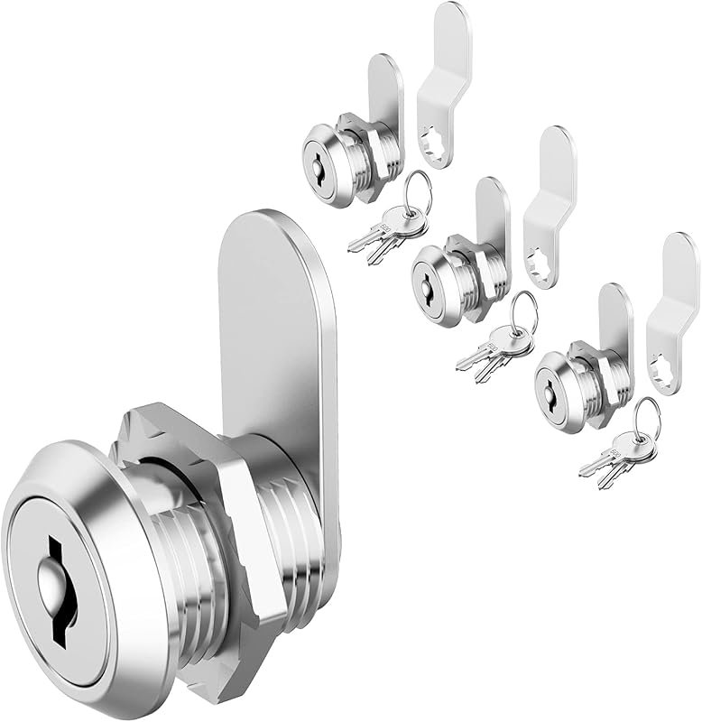 3 Pack Keyed Alike Cabinet Cam Locks for RV Storage Doors, Drawers, an