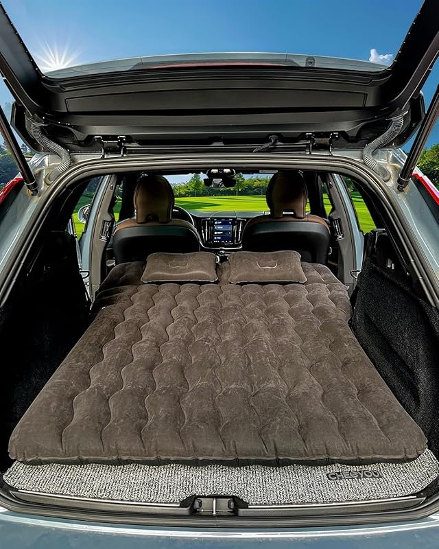 SUV Air Mattress: Electric Pump, Thickened Flocking PVC, Bottle & Phon