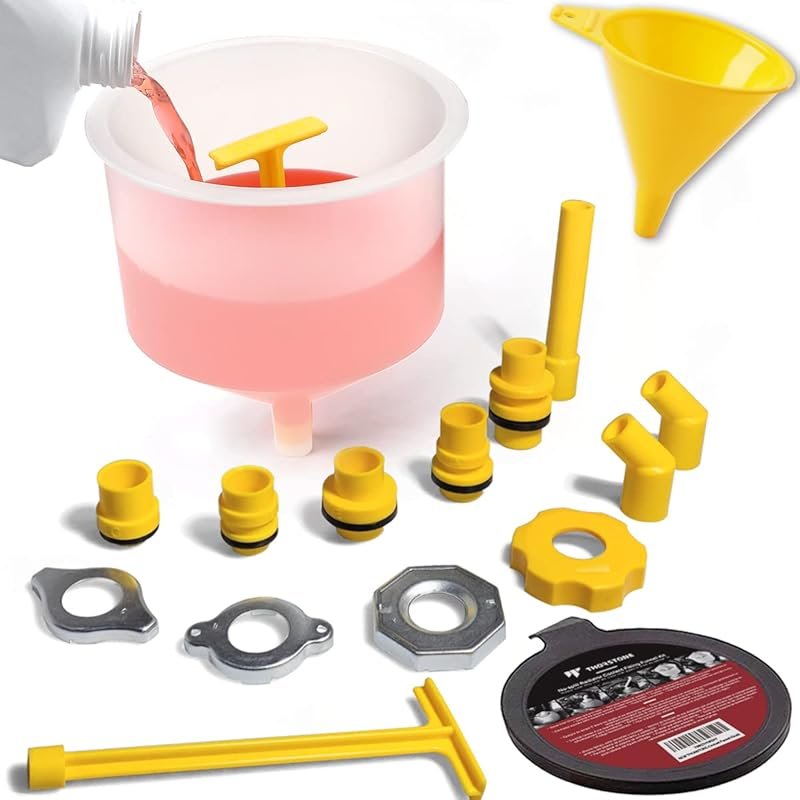 Thorstone No-Spill Coolant Funnel Kit, 16-Piece Universal Spill-Free R