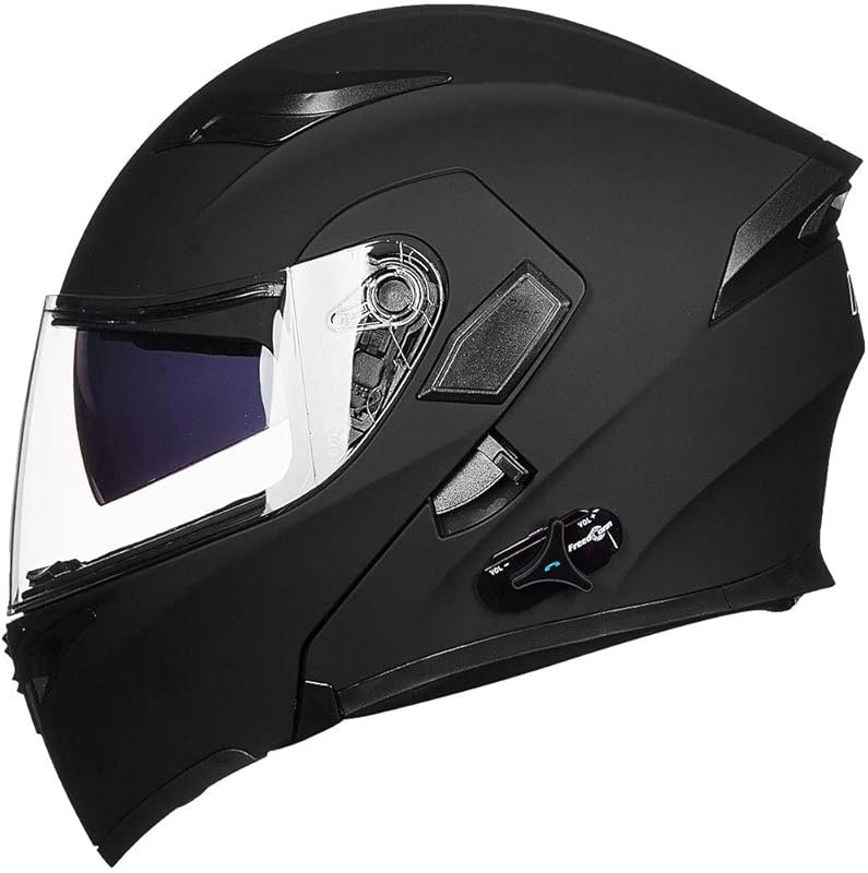 ILM Bluetooth Motorcycle Helmet Modular Flip up Full Face Dual Visor M