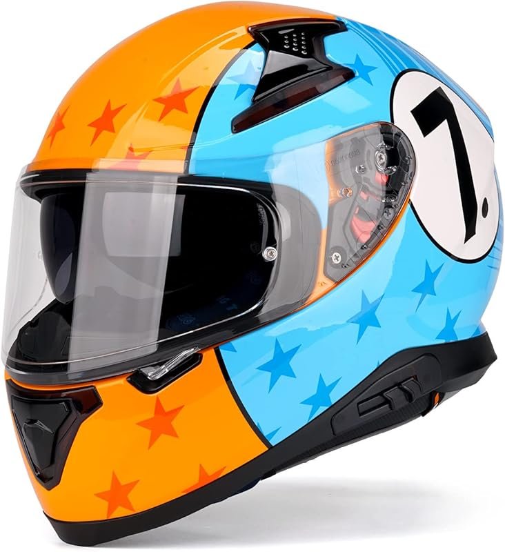 HAX Lightweight Full Face Helmet with Dual Visor and Pinlock Ready for