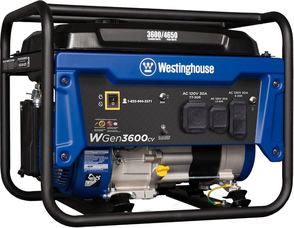 Westinghouse 4650 Peak Watt Portable Generator, RV Ready 30A Outlet, G