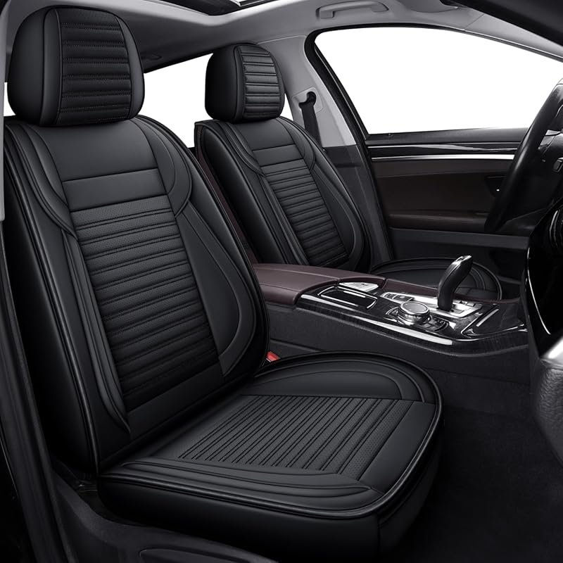 LINGVIDO Faux Nappa Leather Front Seat Covers, Airbag Compatible & Wat