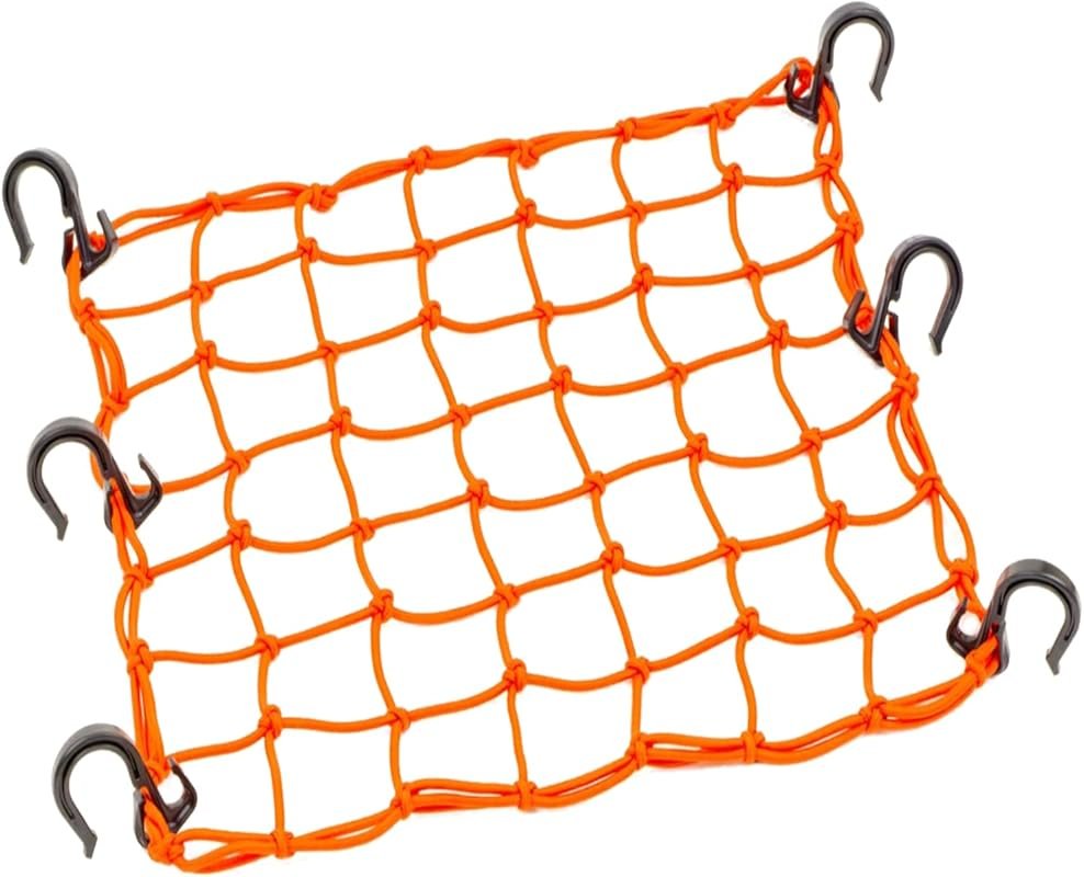 Small Motorcycle Cargo Net, 15x15 Inches Stretching to 30x30 with Thic