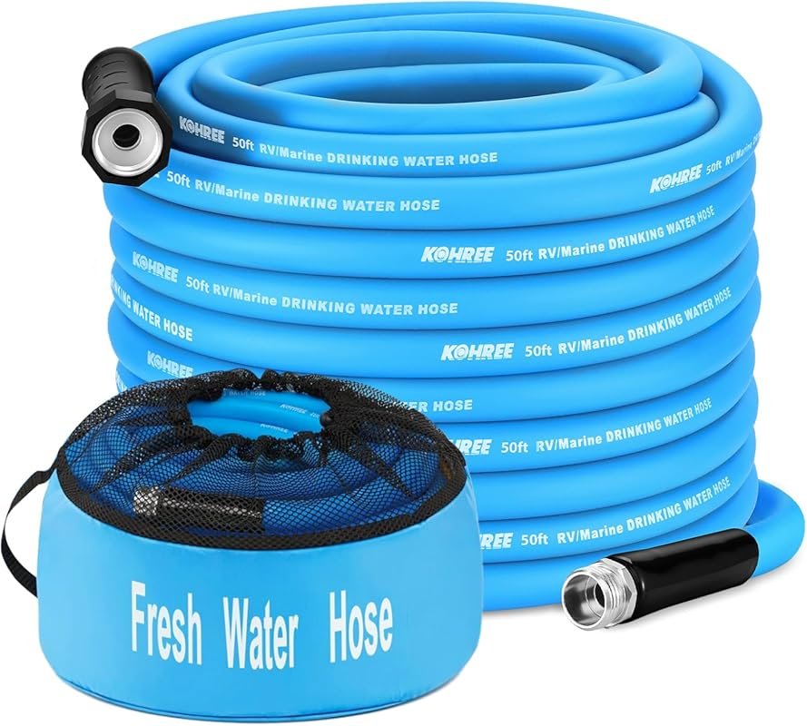 Kohree 50-Foot RV Drinking Water Hose is Flexible, Kink-Free, and Incl