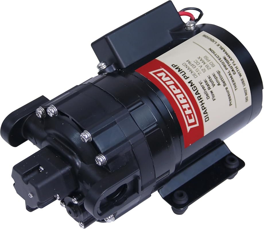 Chapin 12V 7.0GPM 60PSI Self-Priming Diaphragm Water Pump for RV, Mari