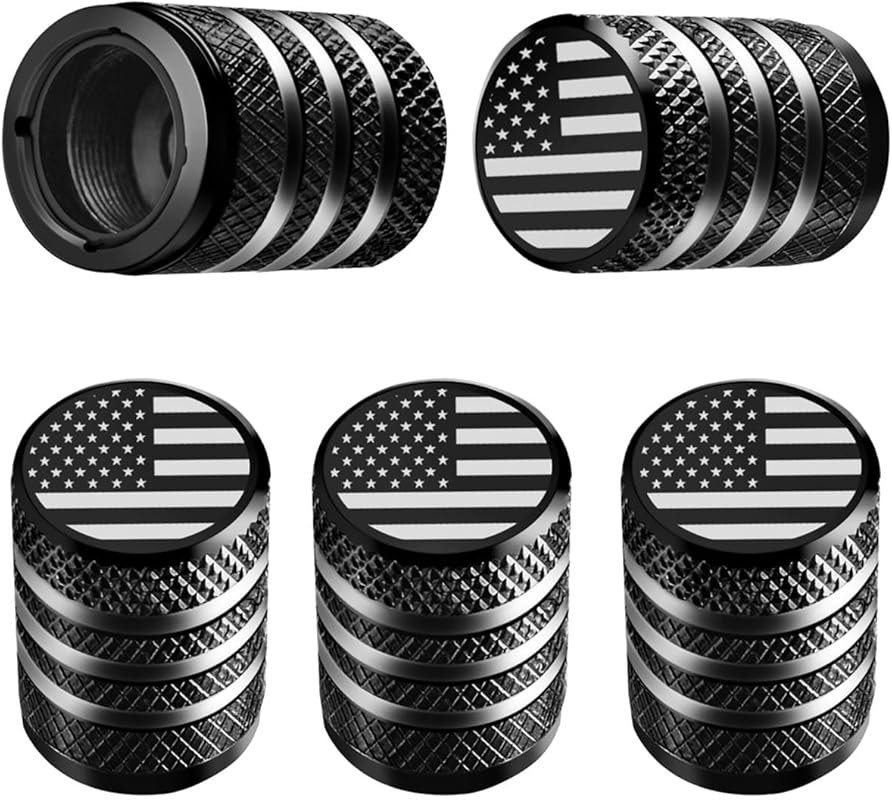 Tire Valve Stem Cap Covers 5-Pack with Metal Construction and Leak-Pro