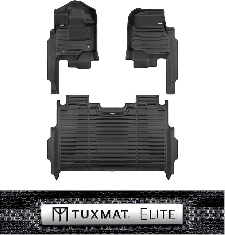 TuxMat All-Weather Car Mats for Ford F150 SuperCrew, Maximum Coverage,