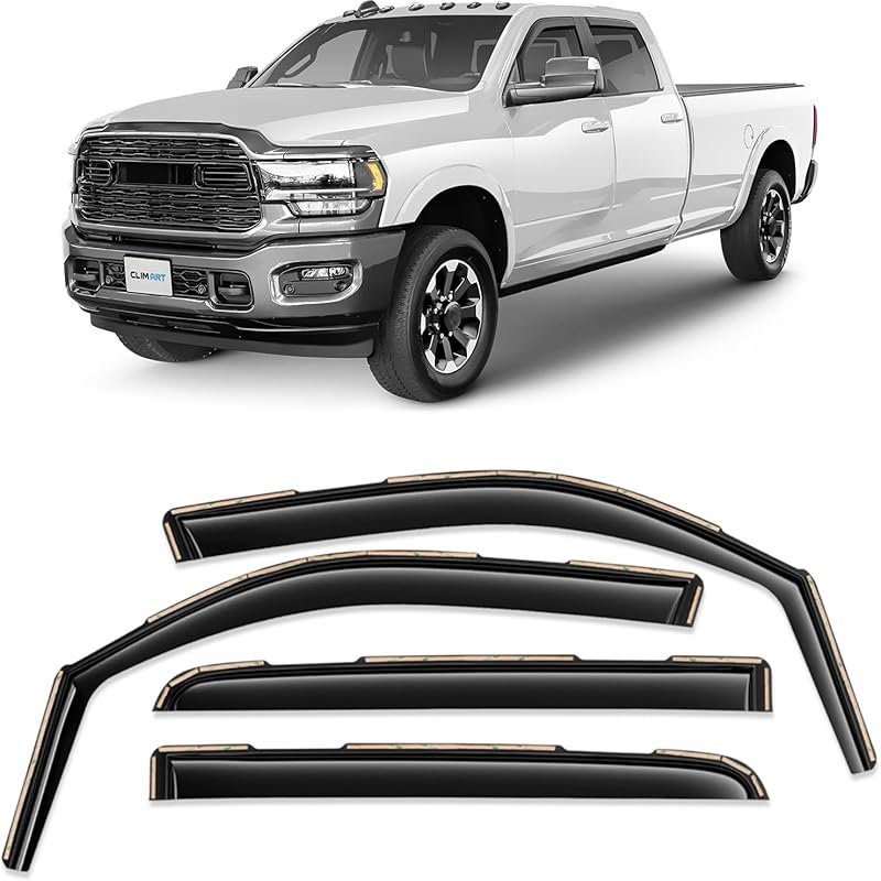 CLIM ART in-Channel Incredibly Durable Rain Guards for Dodge RAM 2500 