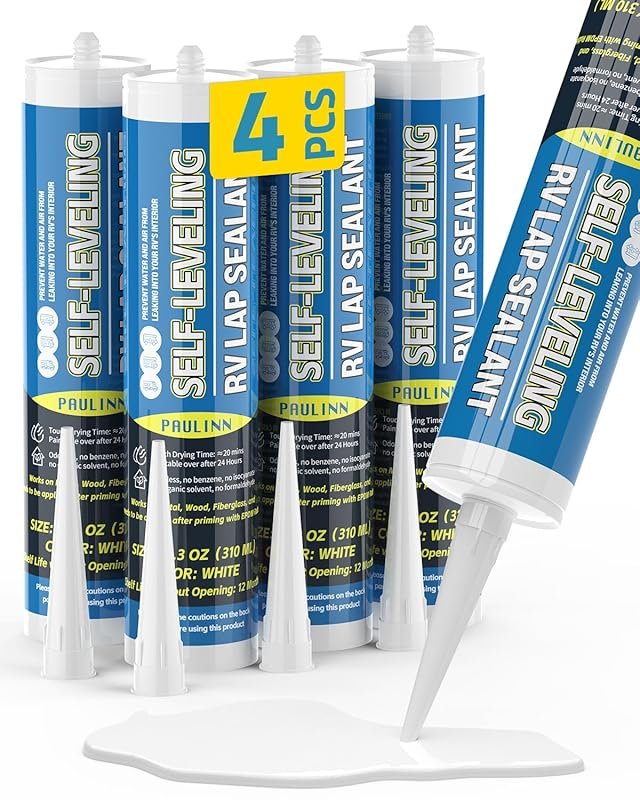 PAULINN Self-Leveling Lap Sealant is white, flexible, and safe for ind