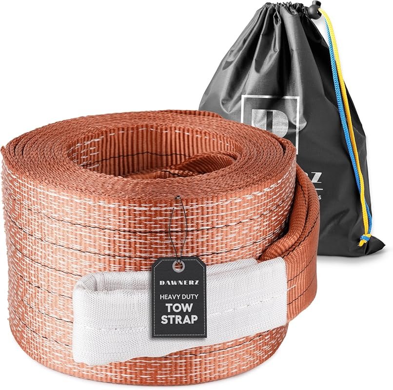 Heavy-Duty Tow Strap with 30-Foot Length and 100000 lbs Break Strength