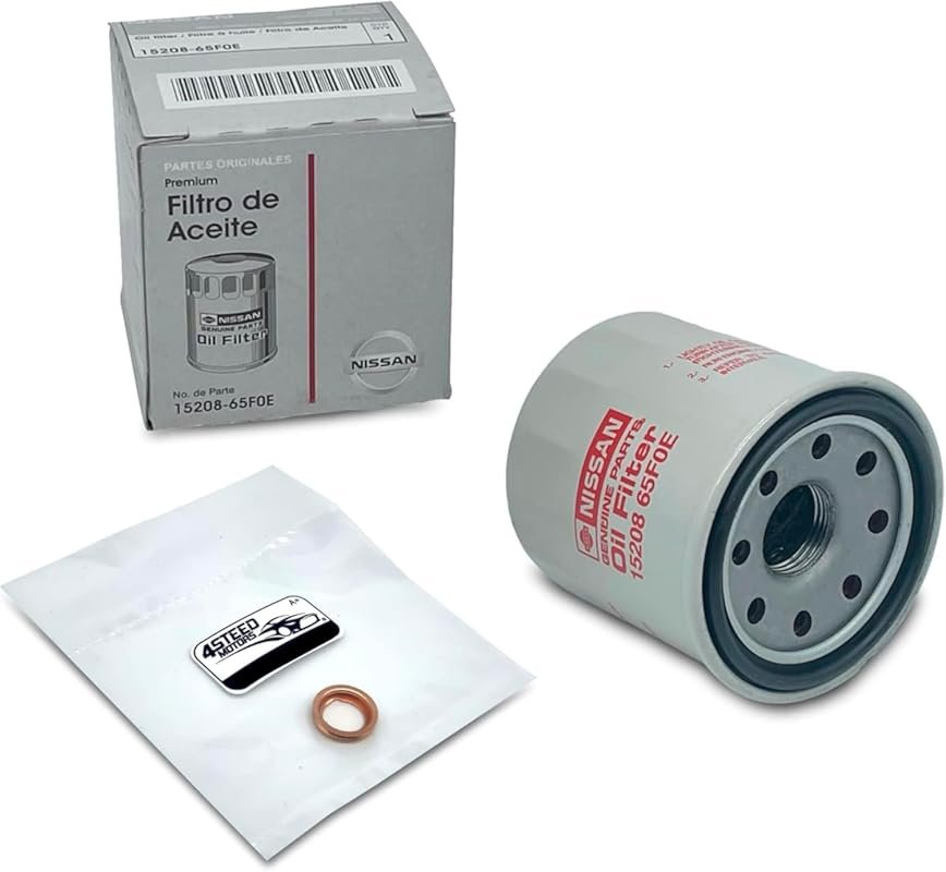 Genuine OEM Engine Oil Filter 15208-65F0E with Drain Plug for Nissan a