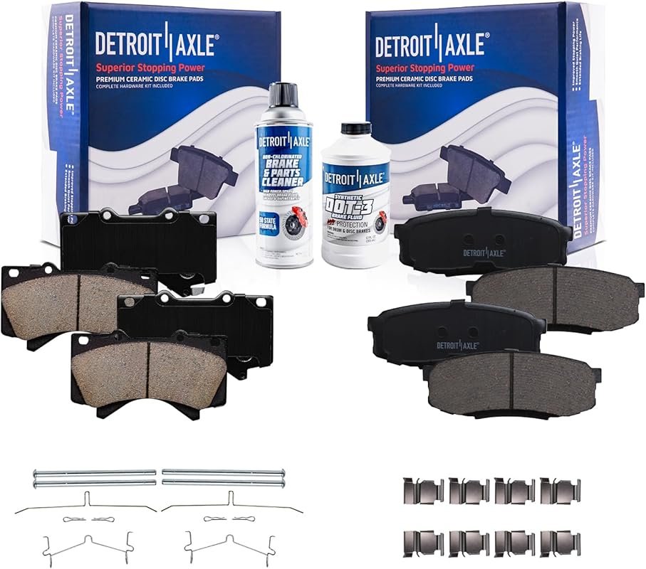 Detroit Axle Ceramic Brake Pads for 2007-2021 Toyota Tundra Front and 
