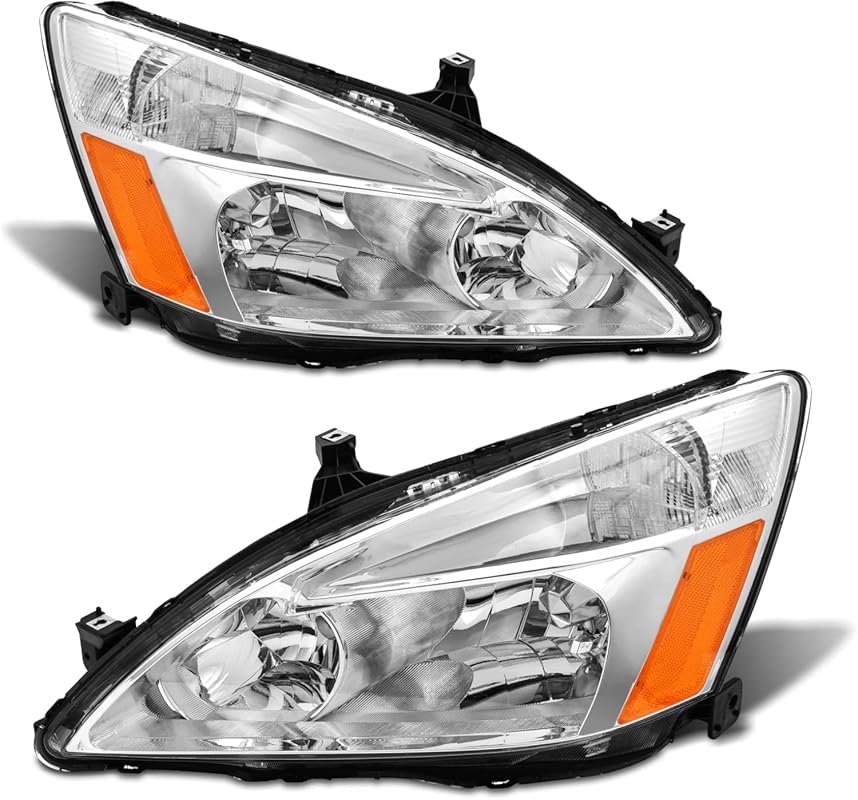 2003-2007 Honda Accord 2/4-Door Headlight Assembly, Clear Lens Chrome 