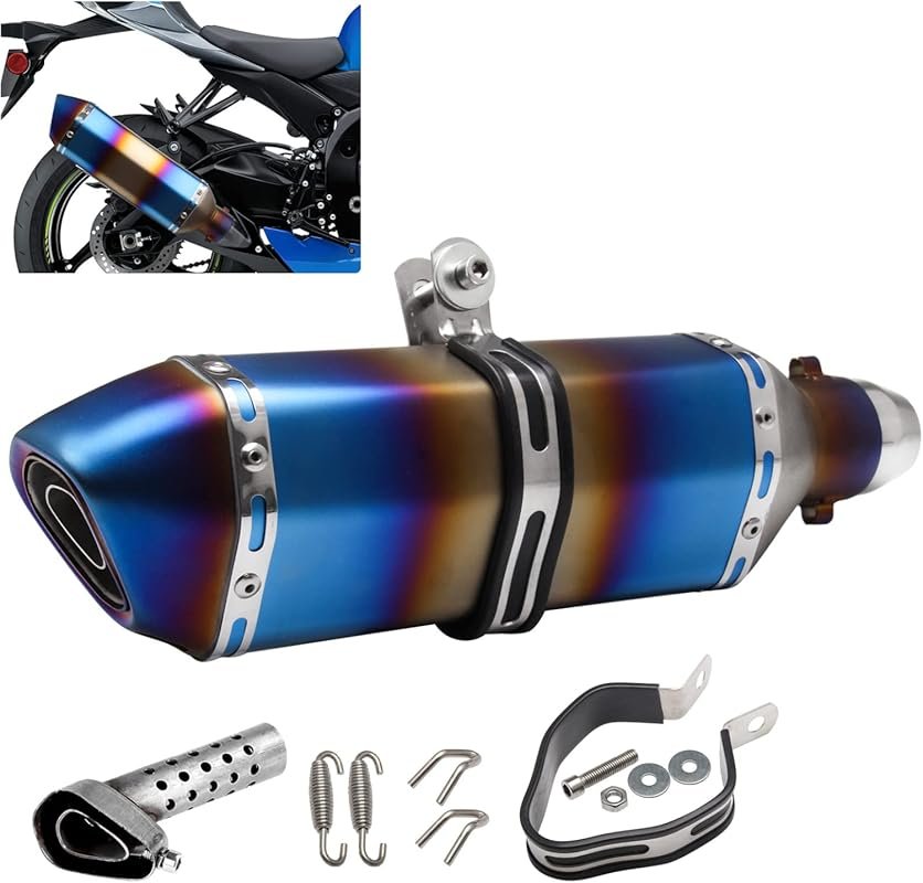 HTRACING Universal Slip-On Motorcycle Exhaust Muffler with 1.5-2 inch 