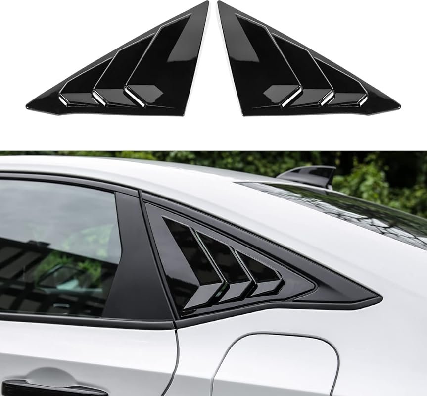 Thenice for 11th Gen Civic Rear Side Window Louvers Racing Style Trian