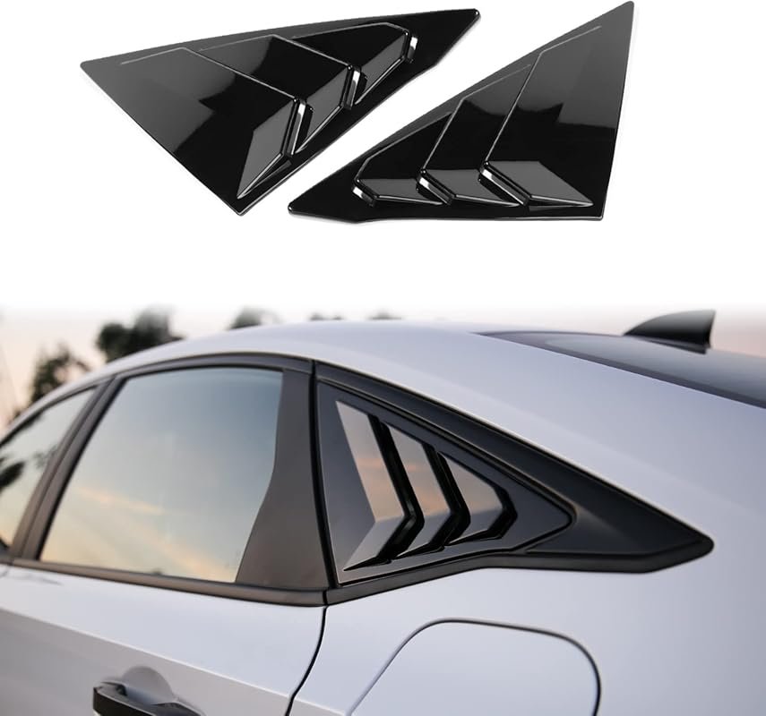 Black Rear Side Window Louvers for 11th Gen Honda Civic Sedan (2022-20