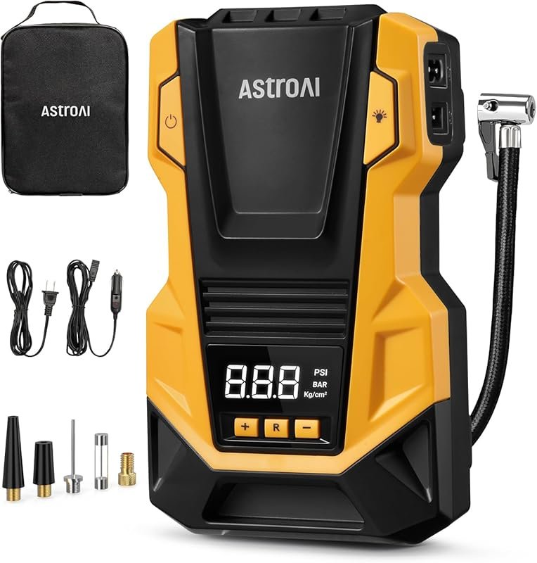 AstroAI AC/DC Tire Inflator with 150 PSI and LED Light for Car Tires
