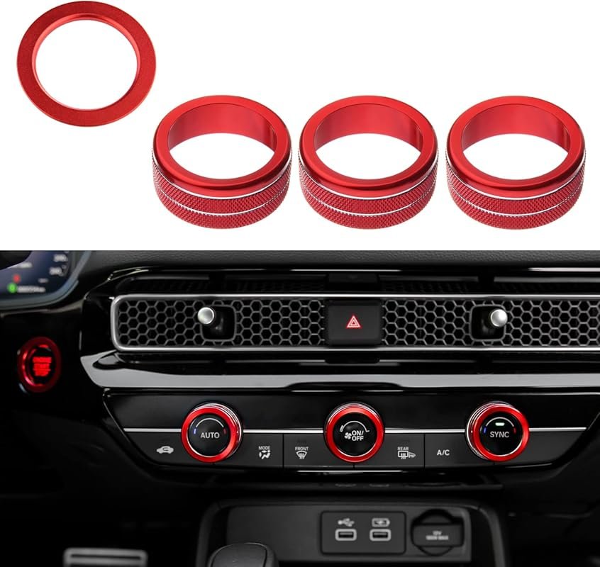 Center Console AC Knob and Start Button Cover for 11th Gen Honda Civic