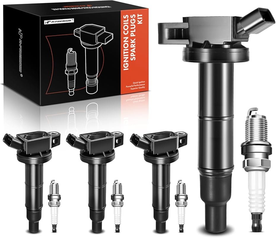 A-Premium Ignition Coil & Iridium Spark Plug Set for 2.4L Toyota Camry