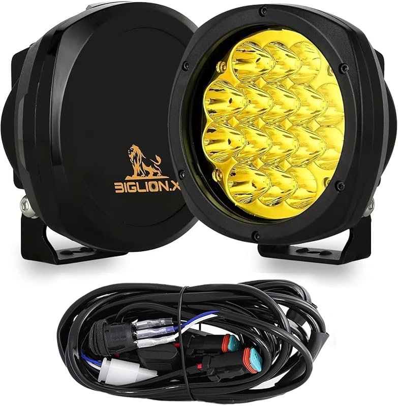 BIGLION.X 5 Inch Pair 160W Amber Round LED Offroad Lights 18800LM Ambe