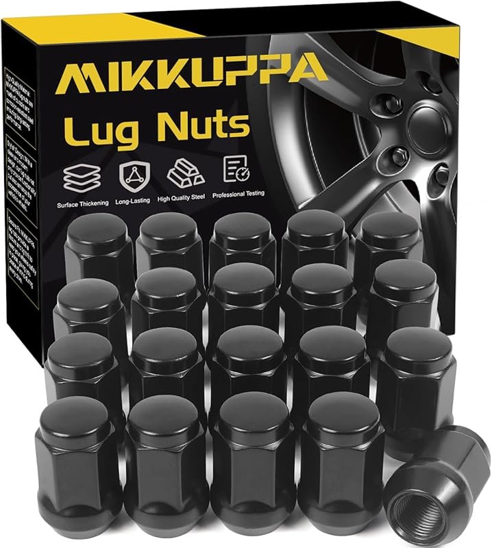 MIKKUPPA 20-Piece 1/2-20 Black Bulge Acorn Lug Nuts for Ford Explorer,