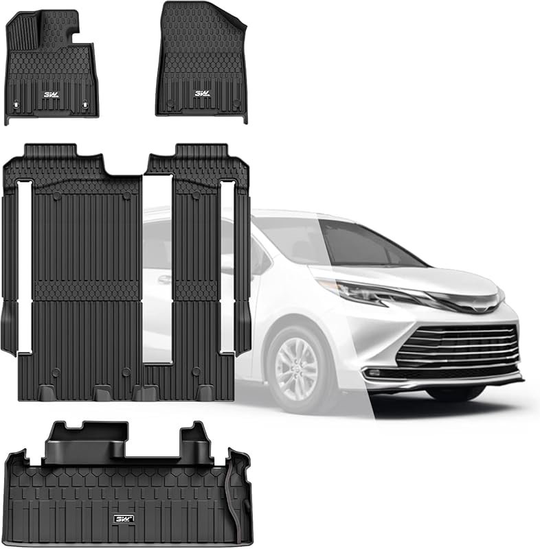 3W Floor Mats & Trunk Mat for Toyota Sienna 2021