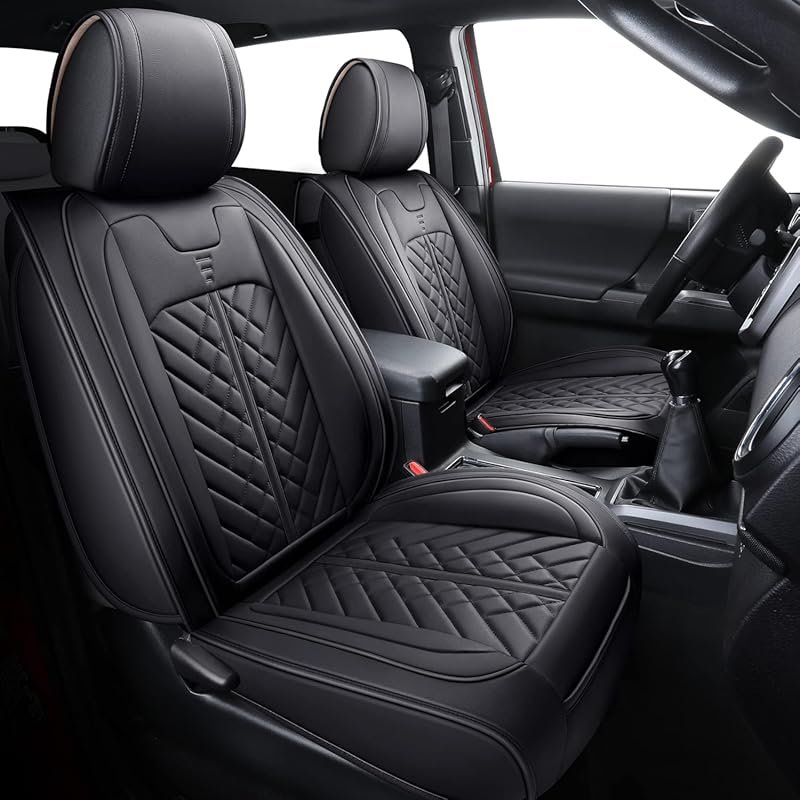 Tomatoman Car Seat Covers for Toyota Tacoma 2005-2026, Full Set in Bla
