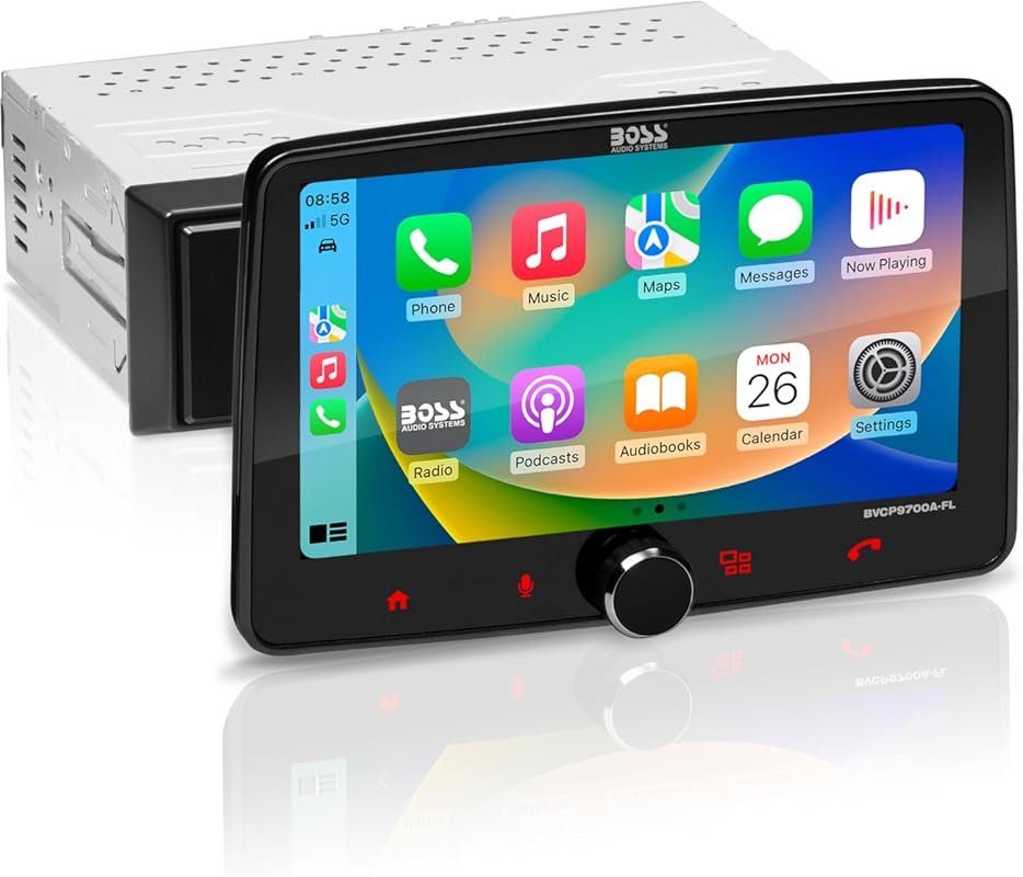 BOSS Audio Systems Single DIN Car Stereo with Wireless Apple CarPlay,