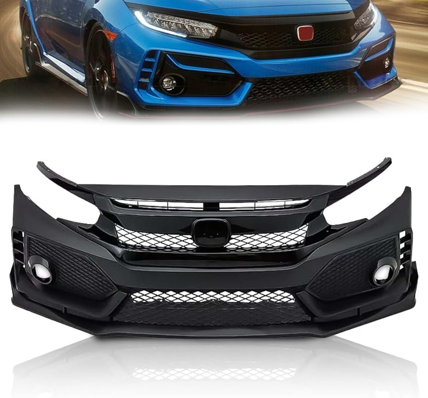Type-R style front bumper kit with grille and fog light covers for 10t