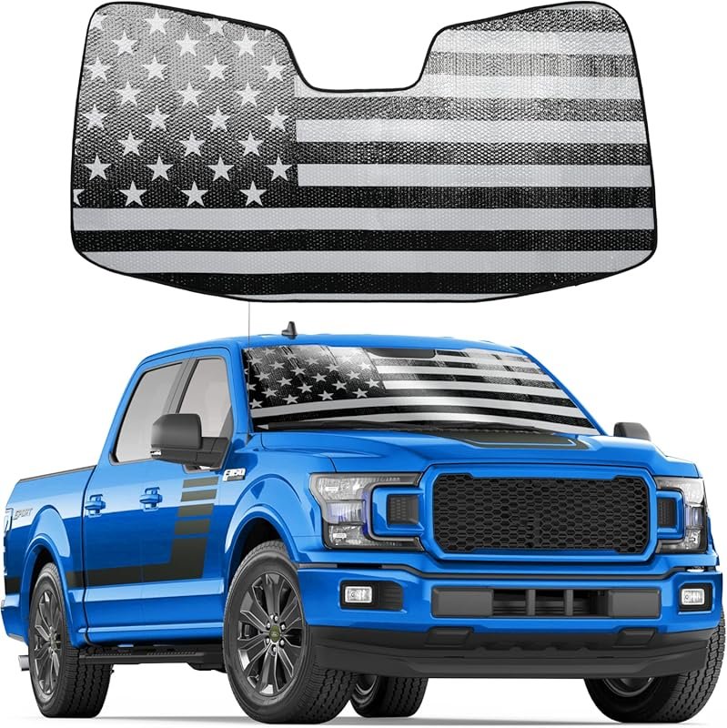 American Flag Windshield Sun Shade Compatible with Ford F-150 2015-202