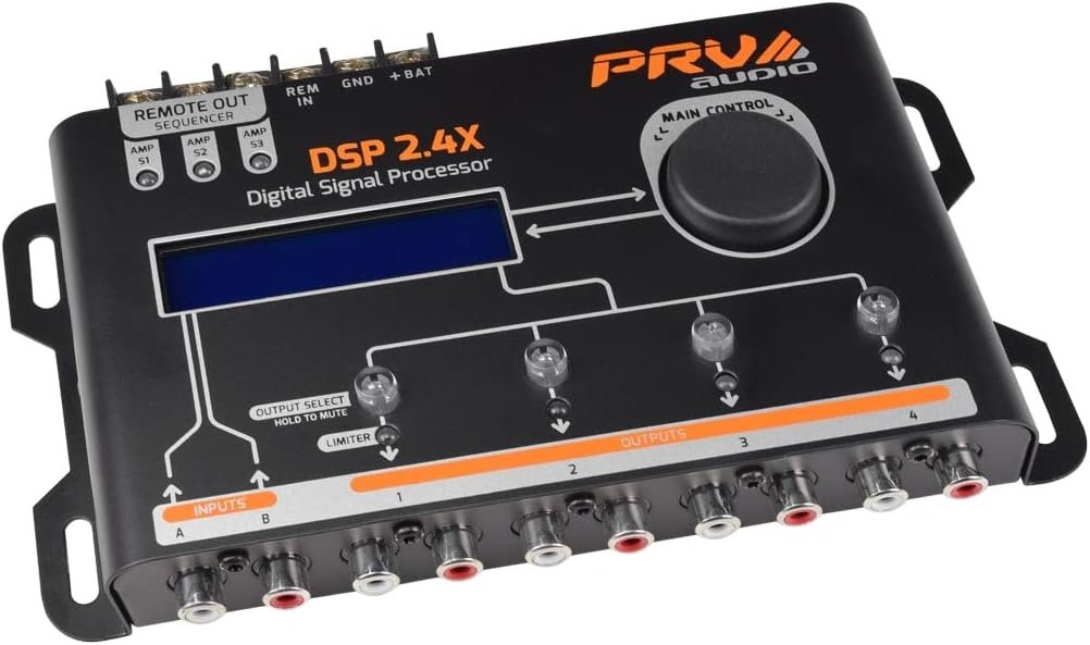 PRV AUDIO DSP 2.4X Digital Crossover and Equalizer with 4-Channel Digi