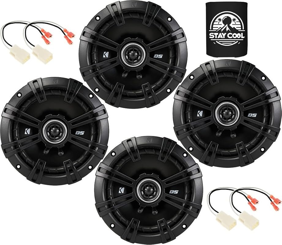 KICKER 6.5 Inch DS Series Speakers with Harness for Jeep Wrangler Unli