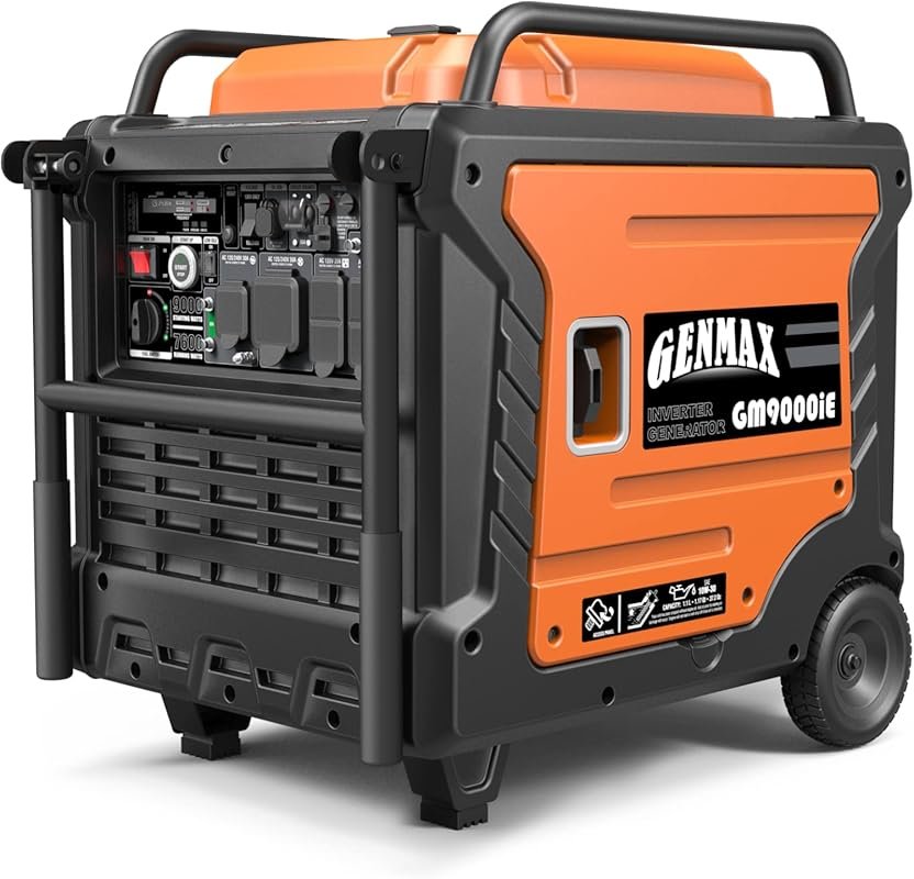 GENMAX Portable Inverter Generator with Eco-Mode for Home Backup Power