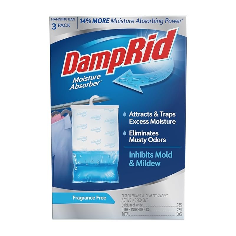DampRid Fragrance-Free Hanging Moisture Absorber for RVs and Closets, 