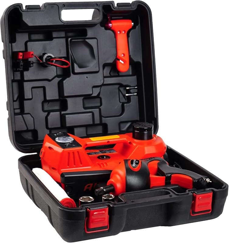 STANDTALL Electric Car Jack 5 Ton Kit with Impact Wrench and Tire Infl