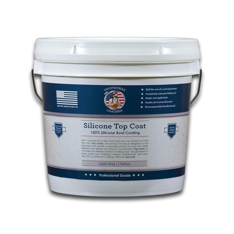 Countryman Coatings 100% Silicone Roof Coating in Light Gray is a 1-Ga