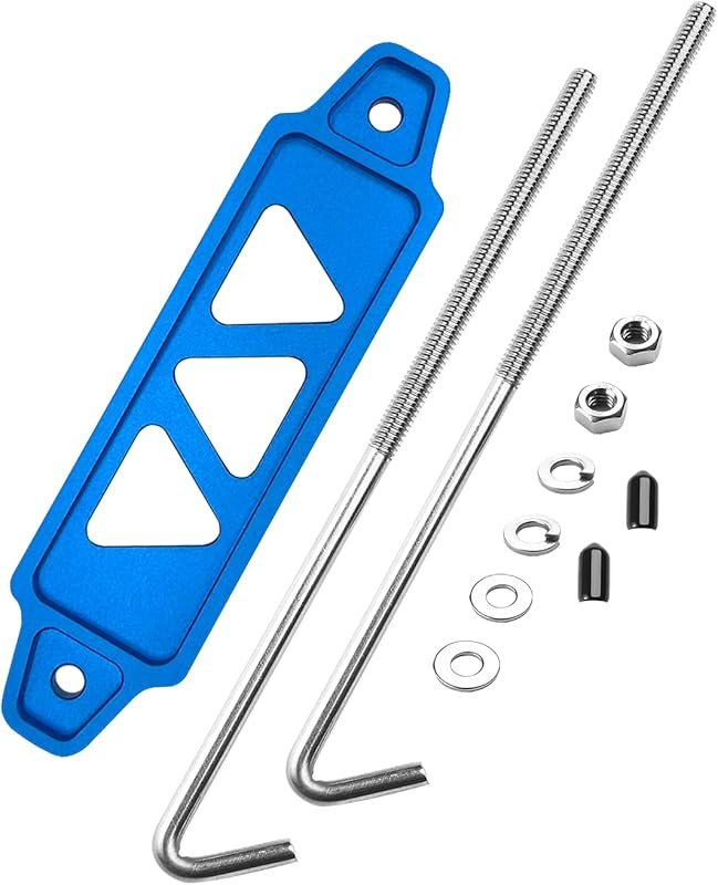 Billet Aluminum Battery Tie-Down with 304 Stainless Steel J-Bolts for 