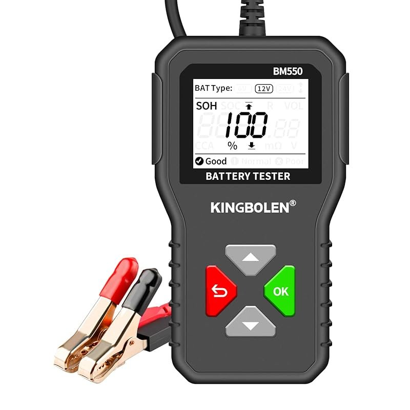 KINGBOLEN BM550 6V 12V 24V Battery Tester with 100-2000 CCA for Cars a