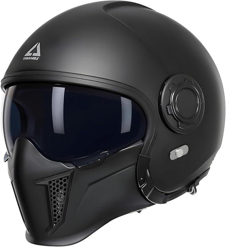 Triangle Full Face Helmet – Dual Visor, Tinted Sunshield, DOT Approved