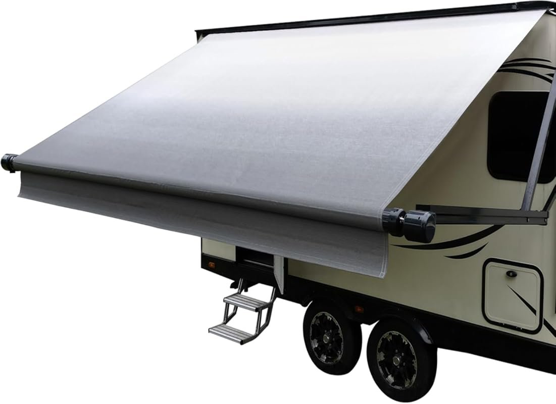 Dulepax RV Awning Fabric Replacement Heavy Duty 18.5 oz Vinyl Fabric -