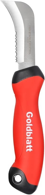 Goldblatt stainless steel roofing knife with soft-grip handle for cutt