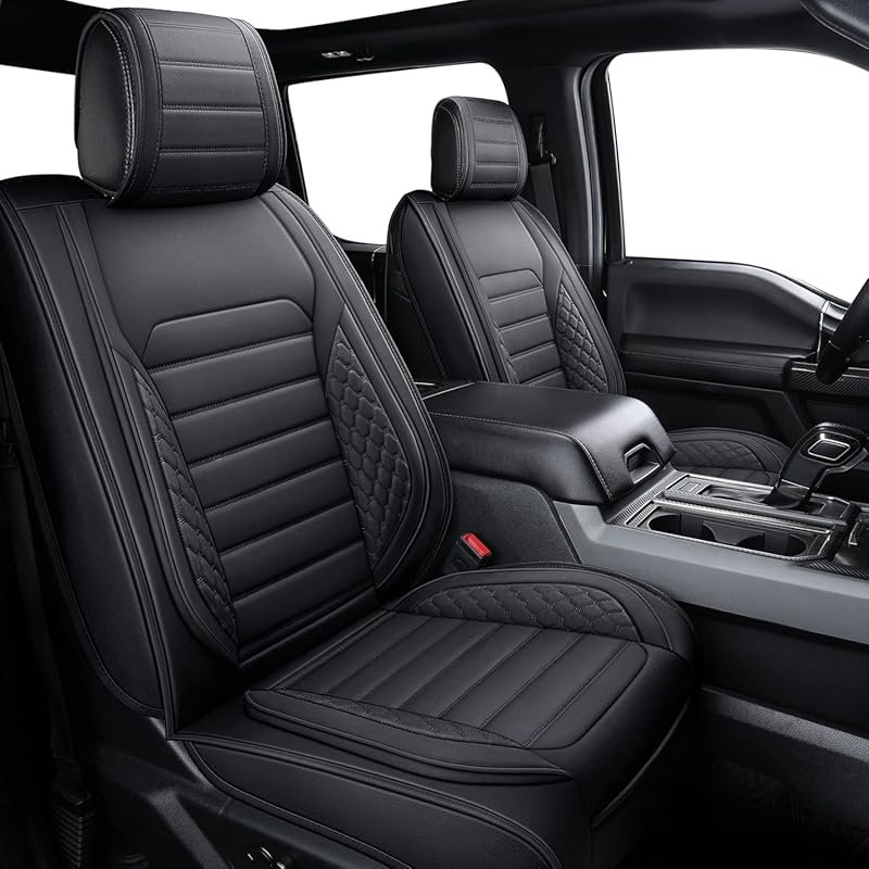 YIERTAI Waterproof Leather Seat Covers, Fit Ford F-150 2009-2025