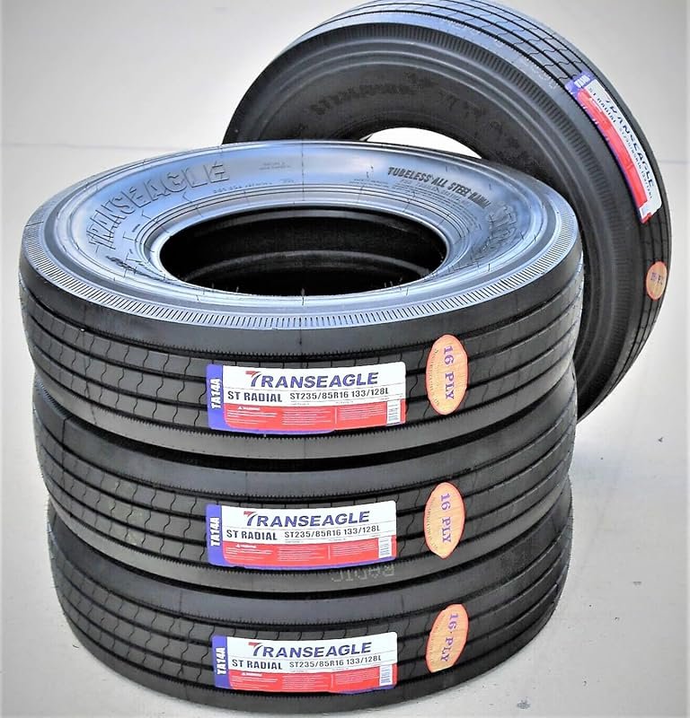 Set of 4 Transeagle ST Radial All Steel Trailer Tires: ST235/85R16, Lo