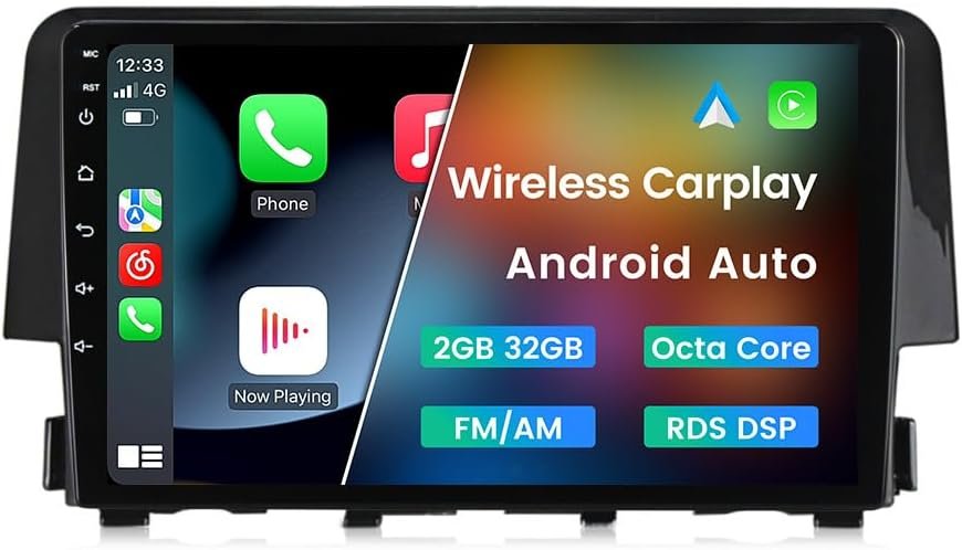 Honda Civic 2016-2021 Android car radio with wireless CarPlay, Android